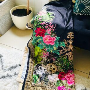 Velvet Shawl Floral print